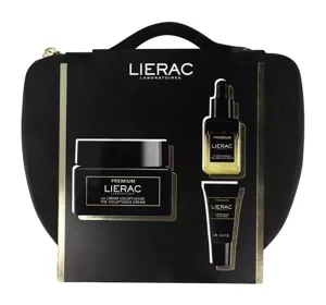 Lierac Premium zestaw kosmetyków do pielęgnacji twarzy krem 50 ml + serum 13 ml + krem pod oczy 5 ml + kosmetyczka