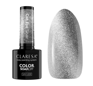 Claresa hybrydowy lakier do paznokci Cat Eye Silver 5 g
