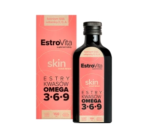 EstroVita Skin Omega 3-6-9 suplement diety dla kobiet o smaku słodkiej cytryny 150 ml