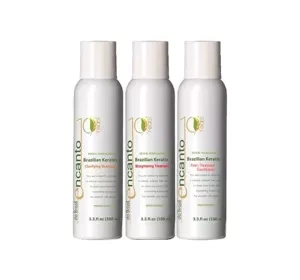 Encanto Brazilian Keratin zestaw do keratynowego prostowania włosów szampon + odżywka + kuracja