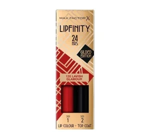 Max Factor Lipfinity pomadka 135 Lavish Glamour 2,3 ml + Top Coat 1,9 g