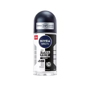 NIVEA MEN Black&White Invisible antyperspirant roll-on dla mężczyzn 50 ml