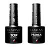 Claresa zestaw do manicure hybrydowego top hybrydowy Claresa Top No Wipe + primer bezkwasowy