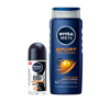 NIVEA MEN ZESTAW ŻEL POD PRYSZNIC SPORT + ANTYPERSPIRANT BLACK & WHITE INVISIBLE ULTIMATE PROTECT