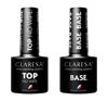 Claresa zestaw do manicure hybrydowego top hybrydowy Claresa Top No Wipe + baza hybrydowa