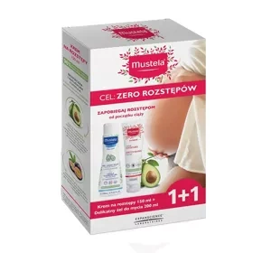Mustela Maternite zestaw krem na rozstępy 150 ml + żel do mycia dla niemowląt i dzieci 200 ml