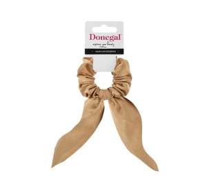 Donegal gumka do włosów scrunchie z kokardą FA-5621 Beżowa
