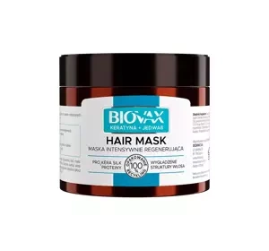 Biovax Keratyna+Jedwab intensywnie regenerująca maska do włosów 250 ml