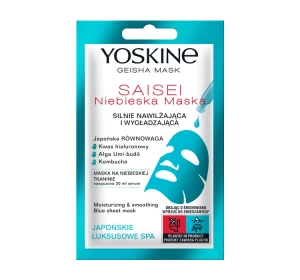 Yoskine Geisha Mask Saisei niebieska maska nawilżająca w płachcie 20 ml