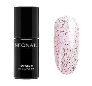 Neonail top hybrydowy no-wipe 12247 Top Glow Gold Flakes 7,2 ml
