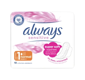 Always Sensitive podpaski higieniczne ze skrzydełkami 1 Normal Plus 10 sztuk