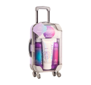 Aurora Beauty Z Peony & Rose podróżny zestaw kosmetyków żel pod prysznic 100 ml + szampon do włosów 100 ml + krem do rąk 60 ml + ręcznik do twarzy