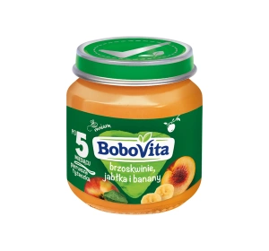 BoboVita deserek w słoiczku po 5 miesiącu Brzoskwinie, Jabłka i Banany 130 g