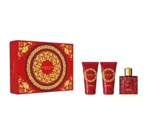 Versace Eros Flame woda perfumowana 50 ml + żel pod prysznic 50 ml + balsam po goleniu 50 ml