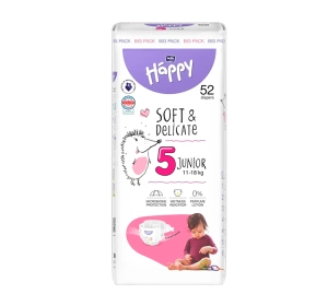 Bella Baby Happy Soft & Delicate 5 Junior 11-18kg pieluchy 52 sztuki