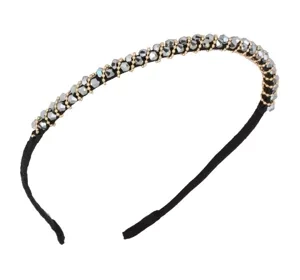 eCarla opaska do włosów z kryształkami 0426 Czarna