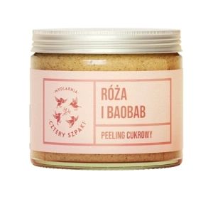 Mydlarnia Cztery Szpaki cukrowy peeling do ciała Róża i Baobab 250ml