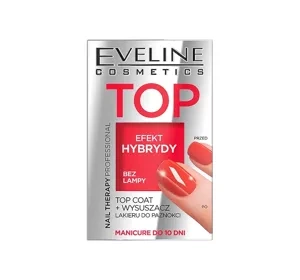 Eveline Cosmetics Top Coat + wysuszacz lakieru do paznokci efekt hybrydy 5 ml