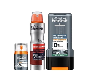 L’Oréal Paris Men Expert Magnesium Defense żel pod prysznic + krem + dezodorant spray