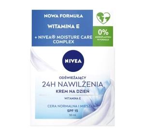 NIVEA 24h Nawilżenia odświeżający krem do twarzy na dzień SPF15 50 ml