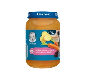 Gerber obiadek po 6 miesiącu Delikatne warzywa ze schabikiem i śliwką 190 g