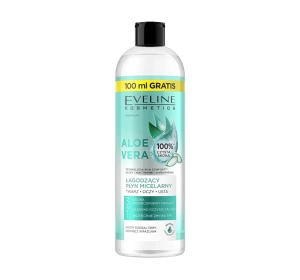 Eveline Cosmetics Aloe Vera łagodzący płyn micelarny do twarzy, oczu i ust do każdego rodzaju cery 500 ml
