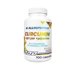 Allnutrition Curcumin + Ginger + Piperine suplement diety 100 kapsułek