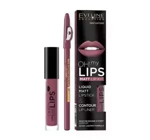 Eveline Cosmetics Oh My Lips zestaw pomadka w płynie + konturówka 3