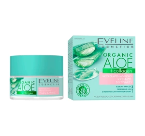 Eveline Cosmetics Organic Aloe + Collagen nawilżająco-łagodzący krem-żel do twarzy 50 ml