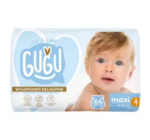 Gugu Love & Care Premium pieluchy rozmiar 4 Maxi (8-15 kg) 64 sztuki