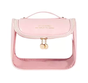 eCarla wodoodporna rozkładana kosmetyczka na haczyk Różowa