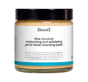 Iossi nawilżająco-peelingująca delikatna pasta do mycia twarzy Ryż Kokos 120 ml