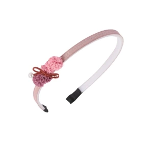 eCarla brokatowa opaska do włosów dla dzieci O466 Różowa