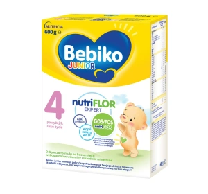 Bebiko Junior NutriFlor Expert 4 odżywcza formuła na bazie mleka dla dzieci powyżej 2 roku życia 600 g