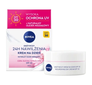 NIVEA 24h Nawilżenia odżywczy krem na dzień SPF30 50 ml