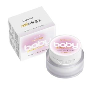 Clavier Nailsology Baby Boomer Sparkle wielozadaniowy żel 3w1 do stylizacji paznokci S01 Shimmer 3 g