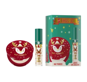 Bell XMAS Set 2 zestaw cień do powiek 01 Dasher 4,8 g + puder matujący 01 Let it Snow 9,5 g