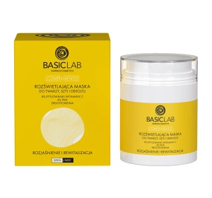 BasicLab Complementis rozświetlająca maska do twarzy, szyi i dekoltu Rozjaśnienie i Rewitalizacja 50 ml