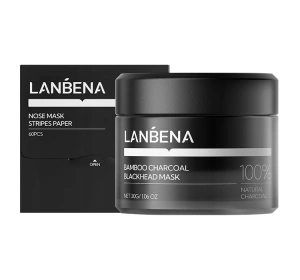 Lanbena Bamboo Charcoal Blackhead Mask oczyszczająca maska węglowa na zaskórniki 30 g