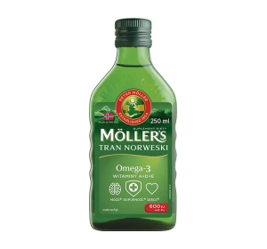 Möller’s Tran Norweski suplement diety Omega-3 z witaminami A+D+E 250ml