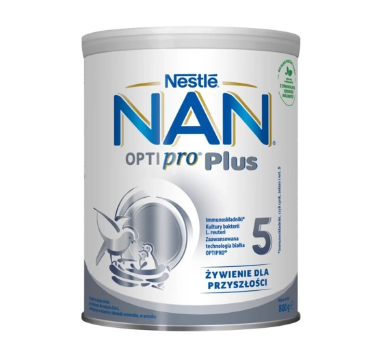 Nestle NAN Optipro Plus 5 produkt na bazie mleka, w proszku po 2,5  roku życia 800g