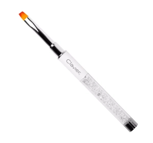 Clavier pędzelek do żelu z białymi cyrkoniami #04