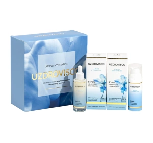 Uzdrovisco Amino Hydration zestaw prezentowy krem na dzień i na noc 50 ml + serum do twarzy 30 ml