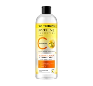 Eveline Cosmetics rozświetlający płyn micelarny z witaminą C do twarzy, oczu i ust do cery pozbawionej blasku 500 ml