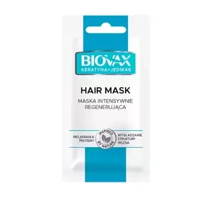 Biovax Keratyna+Jedwab intensywnie regenerująca maska do włosów 20 ml