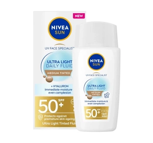 NIVEA SUN Ultra Light Daily Fluid krem do twarzy przeciwsłoneczny z pigmentem SPF50+ Medium Tinted 40 ml