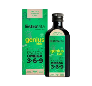 EstroVita Kids Genius Omega 3-6-9 suplement diety z naturalnym aromatem cytrynowym 150 ml
