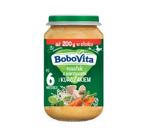 BoboVita obiadek w słoiczku po 6 miesiącu Rosołek z warzywami i kurczakiem 200 g