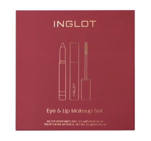Inglot Eye & Lip Makeup Set zestaw do makijażu oczu i ust tusz do rzęs All Eye Want 8,5 ml + ołówek do ust Velvet Define Lip Pencil 68 Creamy Cappuccino 1,6 g