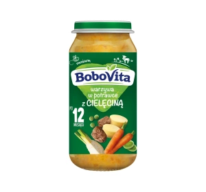 BoboVita obiadek w słoiczku po 12 miesiącu Warzywa w Potrawce z Cielęciną 250 g